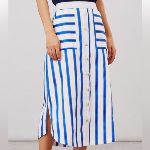 Joules new cotton linen skirt size 12 14 neon - Picture 2 of 4